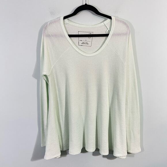 We The Free Women's Light Green Waffle Knit Oversized Sweater Top Size L - Picture 1 of 7
